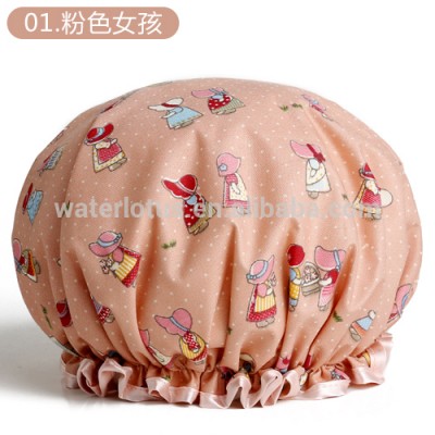 Cheap latest waterproof shower bath cap custom design