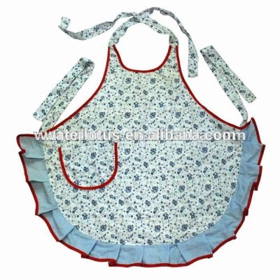 printed satin cloth accessories designer flowered kitchen apron adjustable